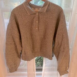 Madewell MWL gray collared sweatshirt.